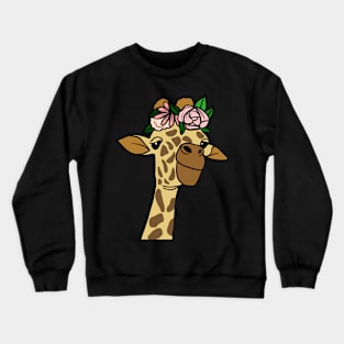 Cute Floral Giraffe Crewneck Sweatshirt